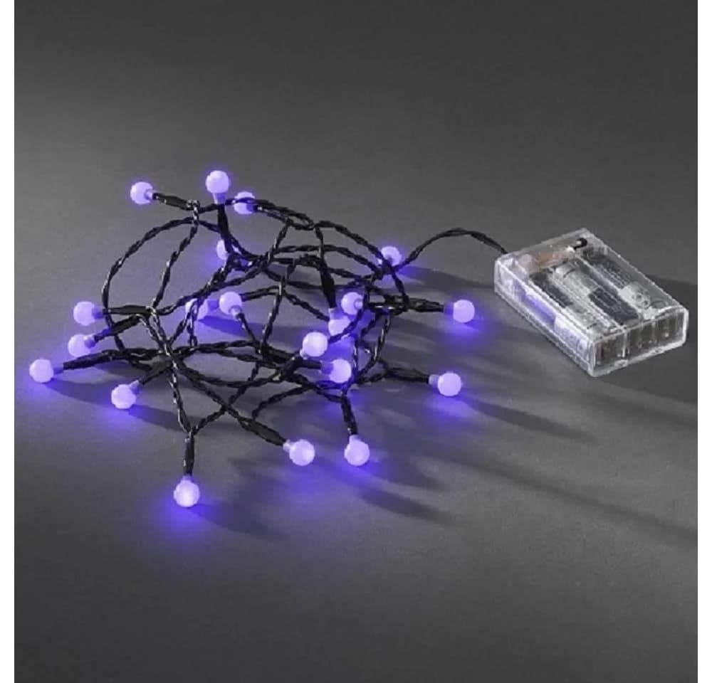 KONSTSMIDE LED Globe-Lichterkette 20er Batterie Lila