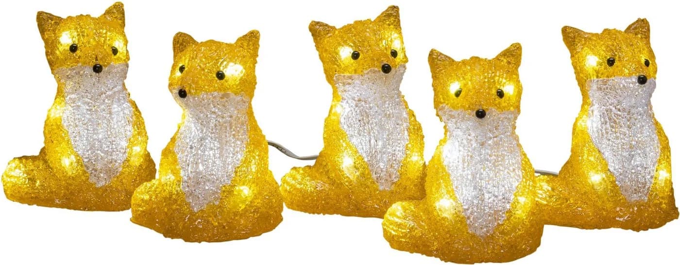 Konstsmide LED-Lichterkette 5er Set Acryl Füchse Transparent Kaltweiß - Bild 3
