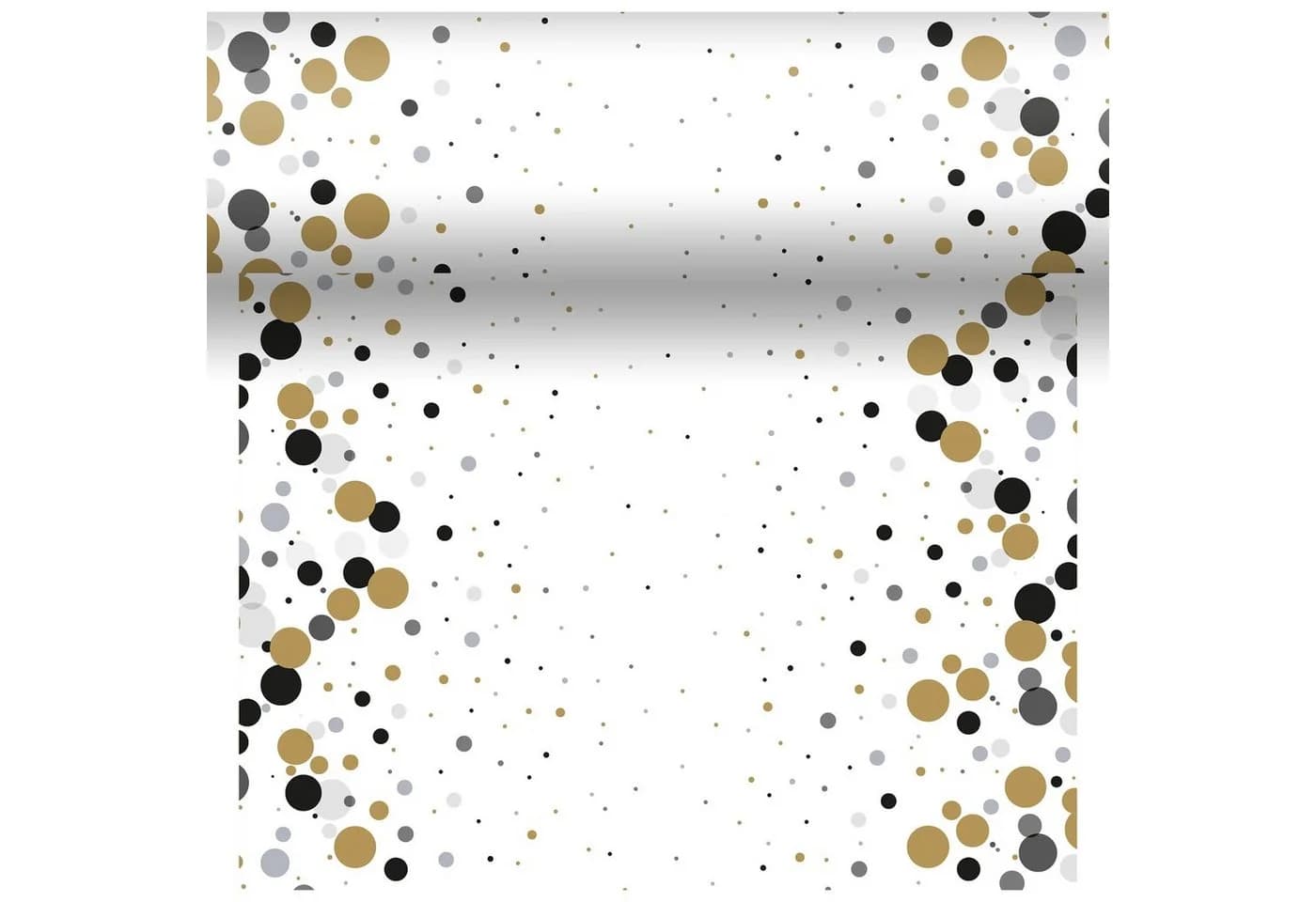 Duni Tischläufer Bubbles Schwarz 40 x 480 cm