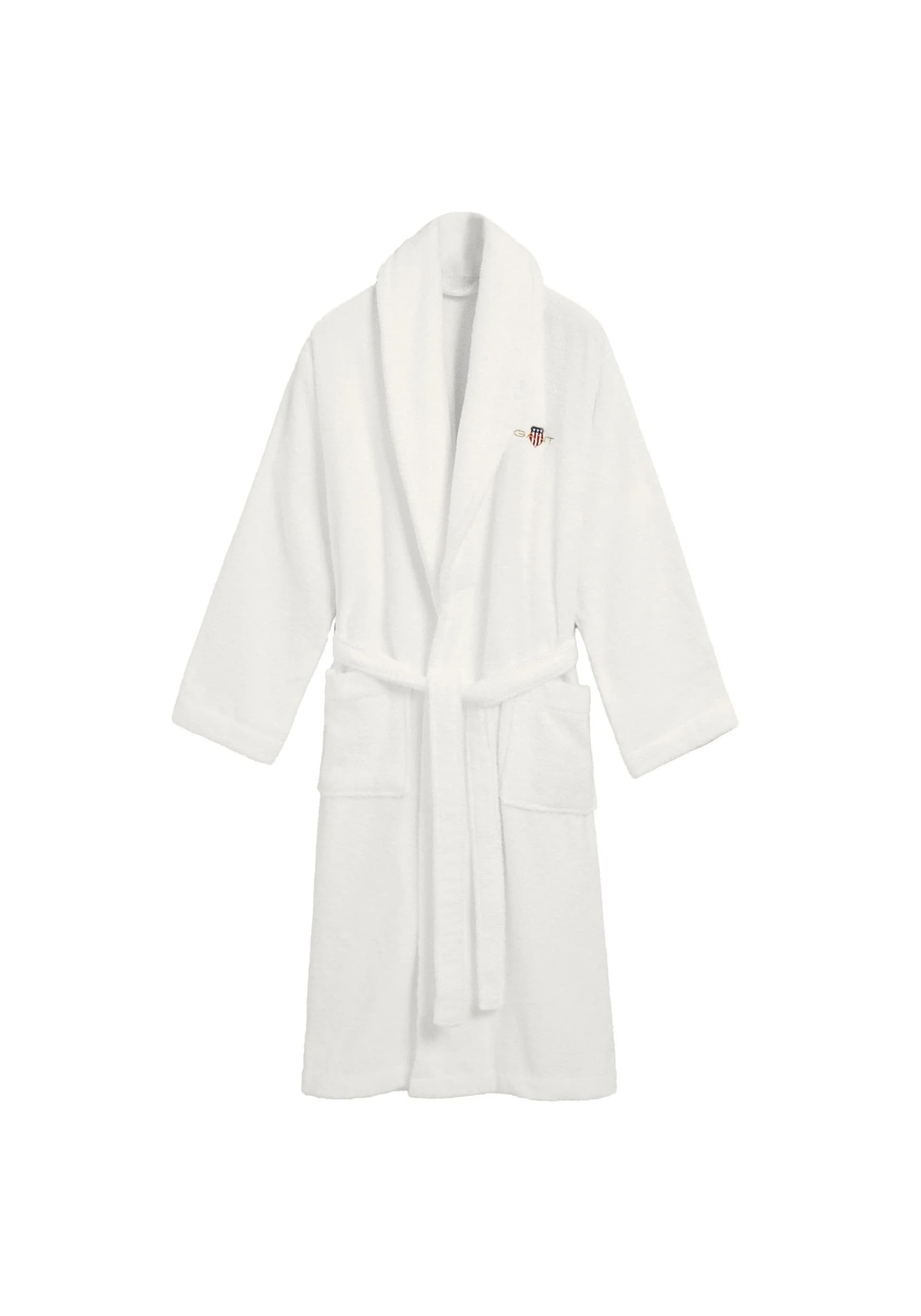 GANT Bademantel ARCHIVE SHIELD TERRY ROBE Gr. L weiß