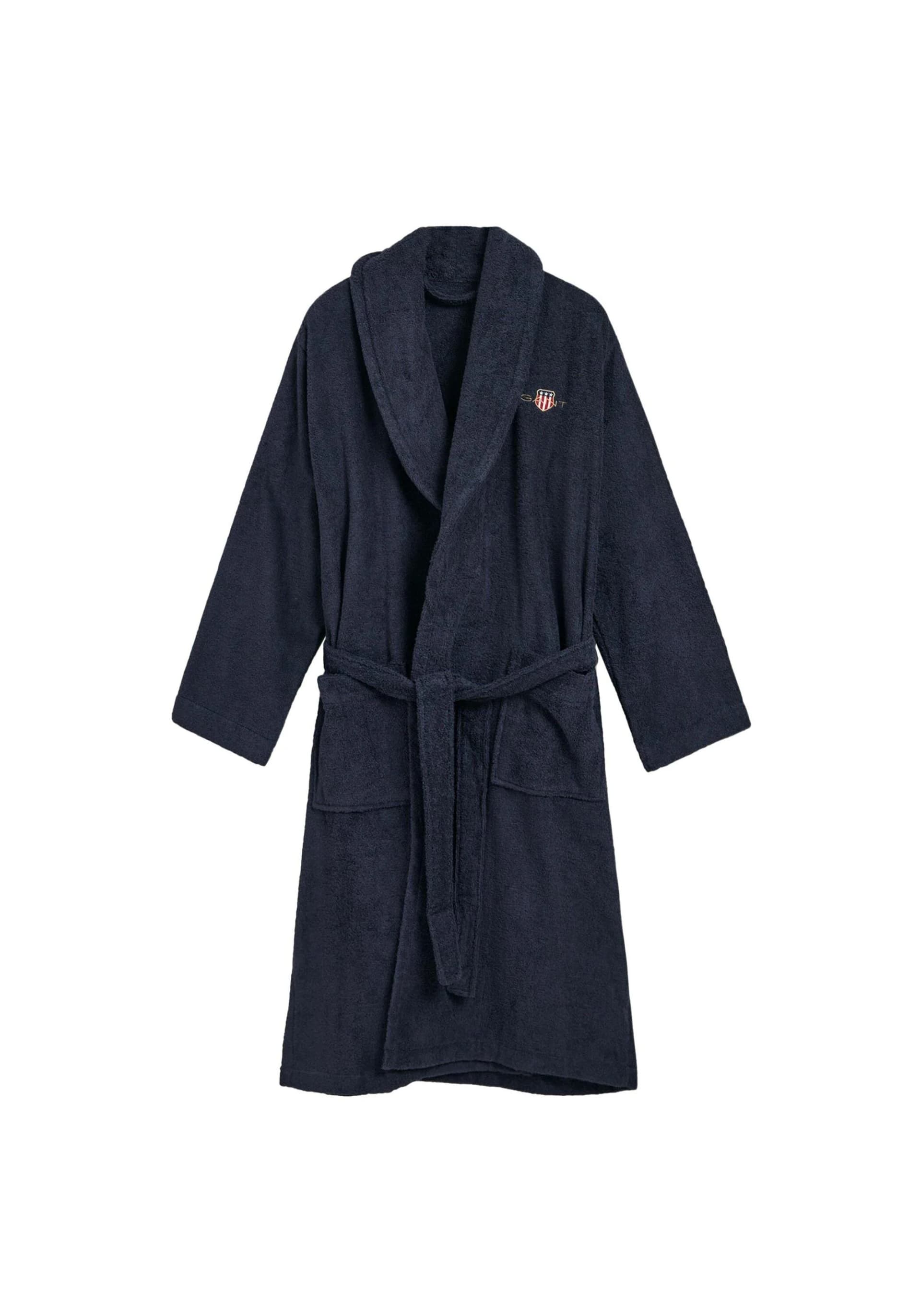 GANT Bademantel ARCHIVE SHIELD TERRY ROBE Dunkelblau Gr. M
