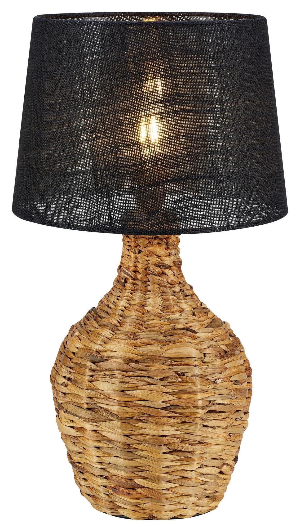 Tischlampe Paglia Rattan/Jute Natur/Schwarz