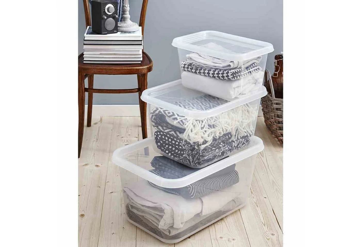 Orthex BasicBox M 25 l transparent Aufbewahrungsbox - Bild 4