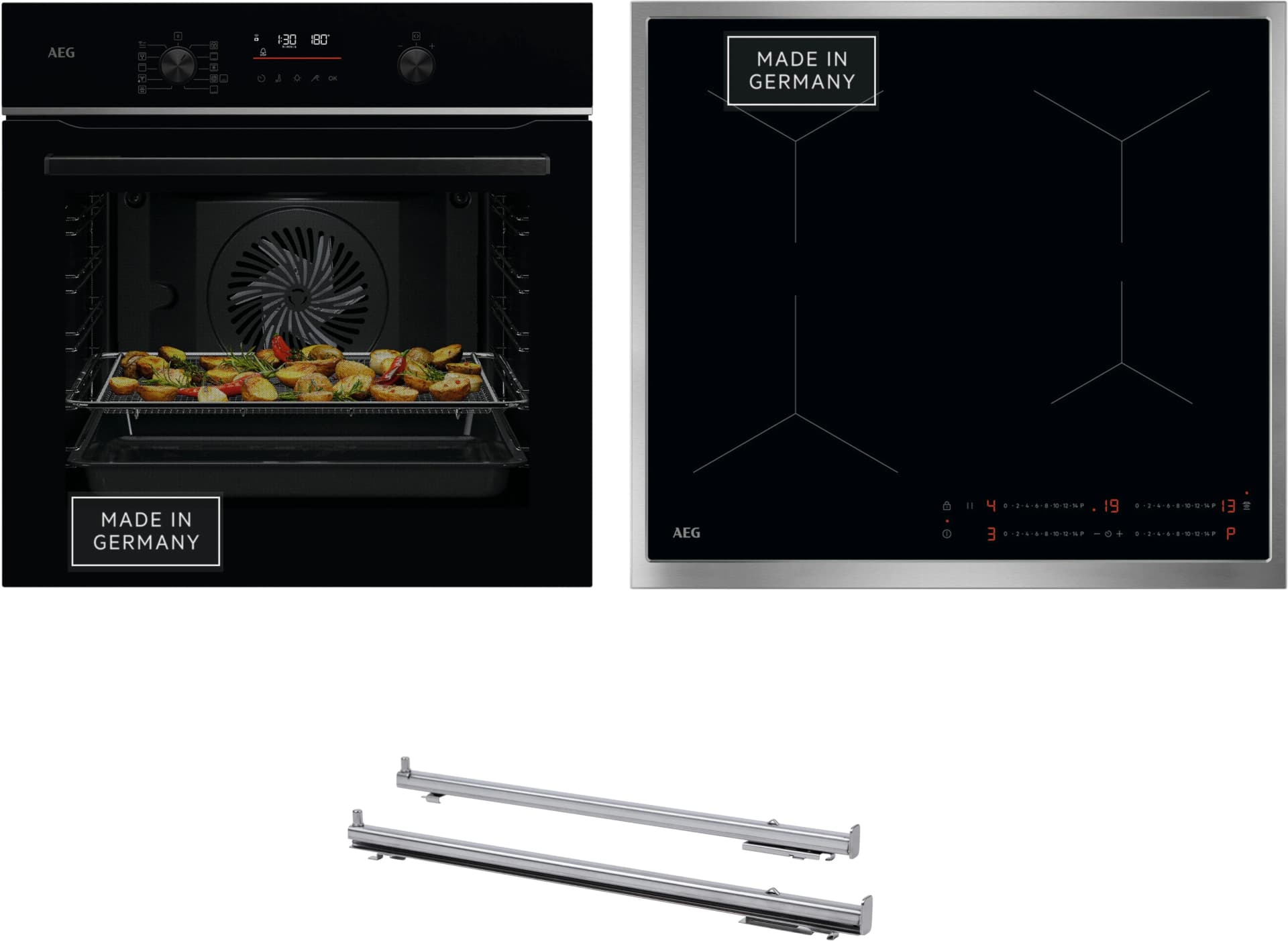 AEG Backofen-Set HH24BSPIL Schwarz AirFry WiFi Kerntemperatursensor