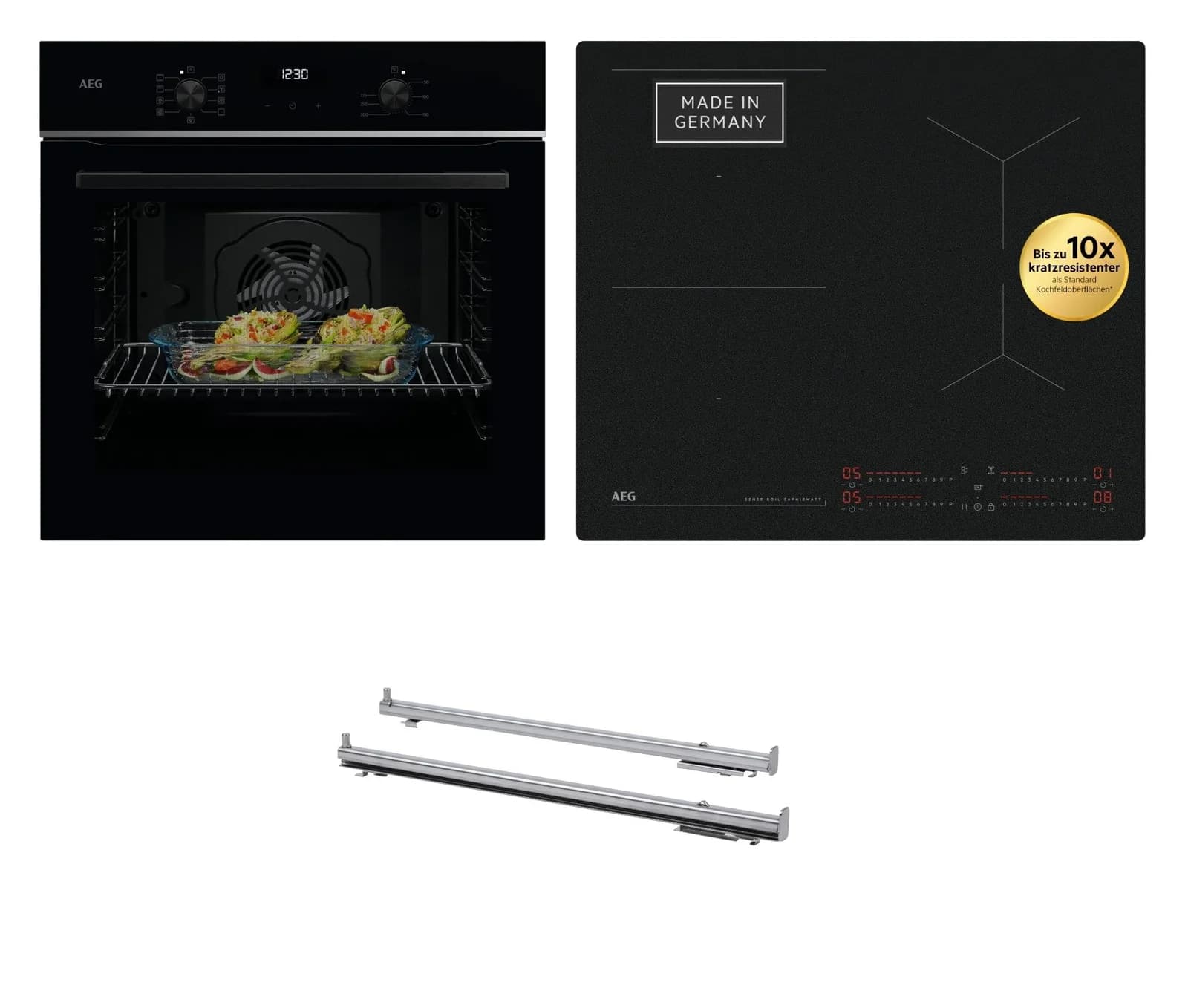 AEG Backofen-Set HH24BSISML Schwarz Induktionskochfeld