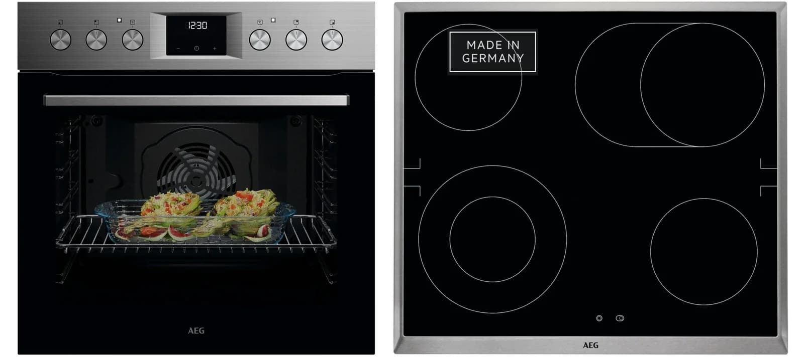 AEG Elektro-Herd-Set OO11HSM Edelstahl mit Antifingerprint