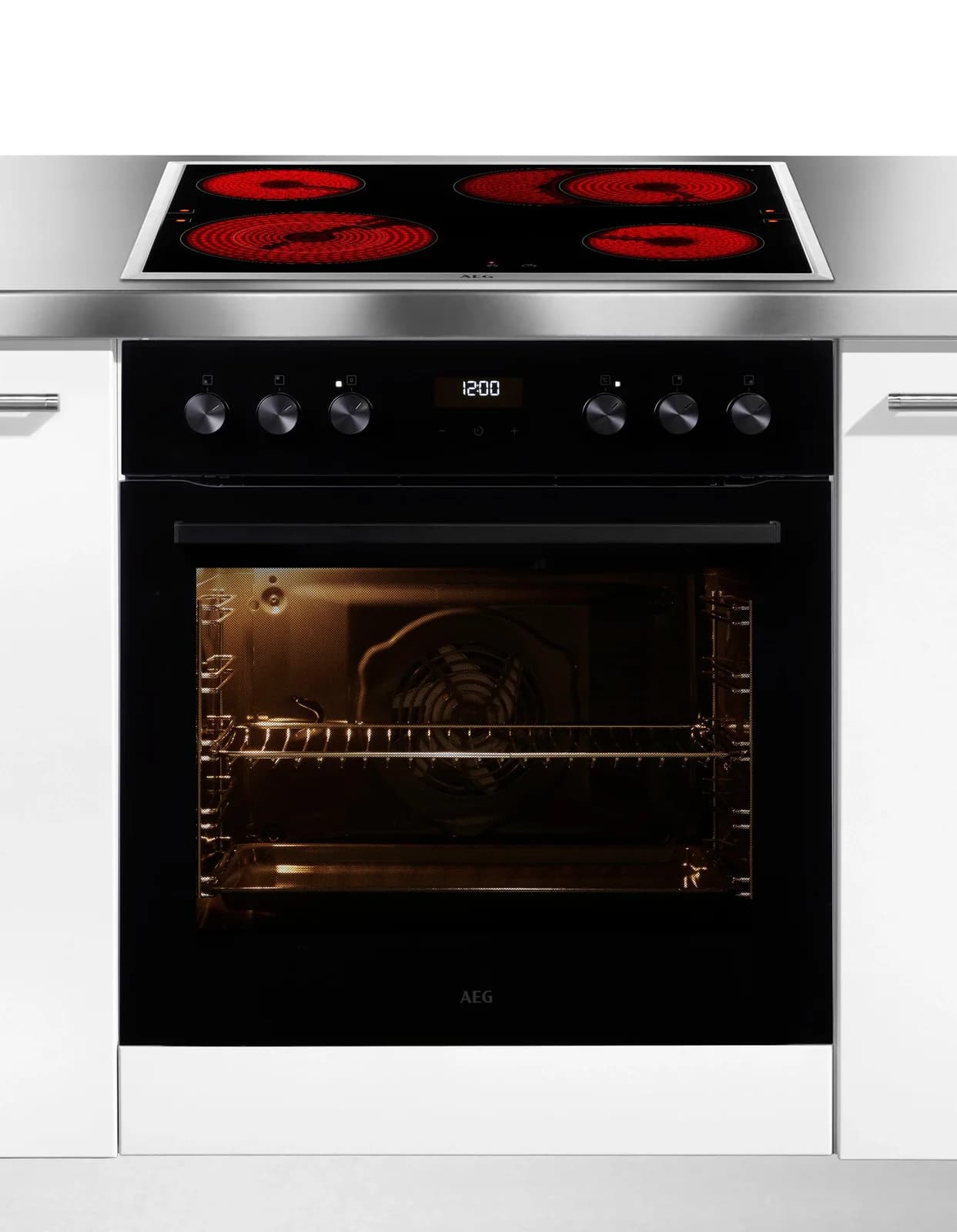 AEG Elektro-Herd-Set HH24HSB Schwarz TouchTimer