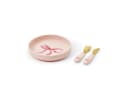 Elodie Kindergeschirr-Set 3-tlg. Teller & Besteck Rosy Bow Silikon Bild 2