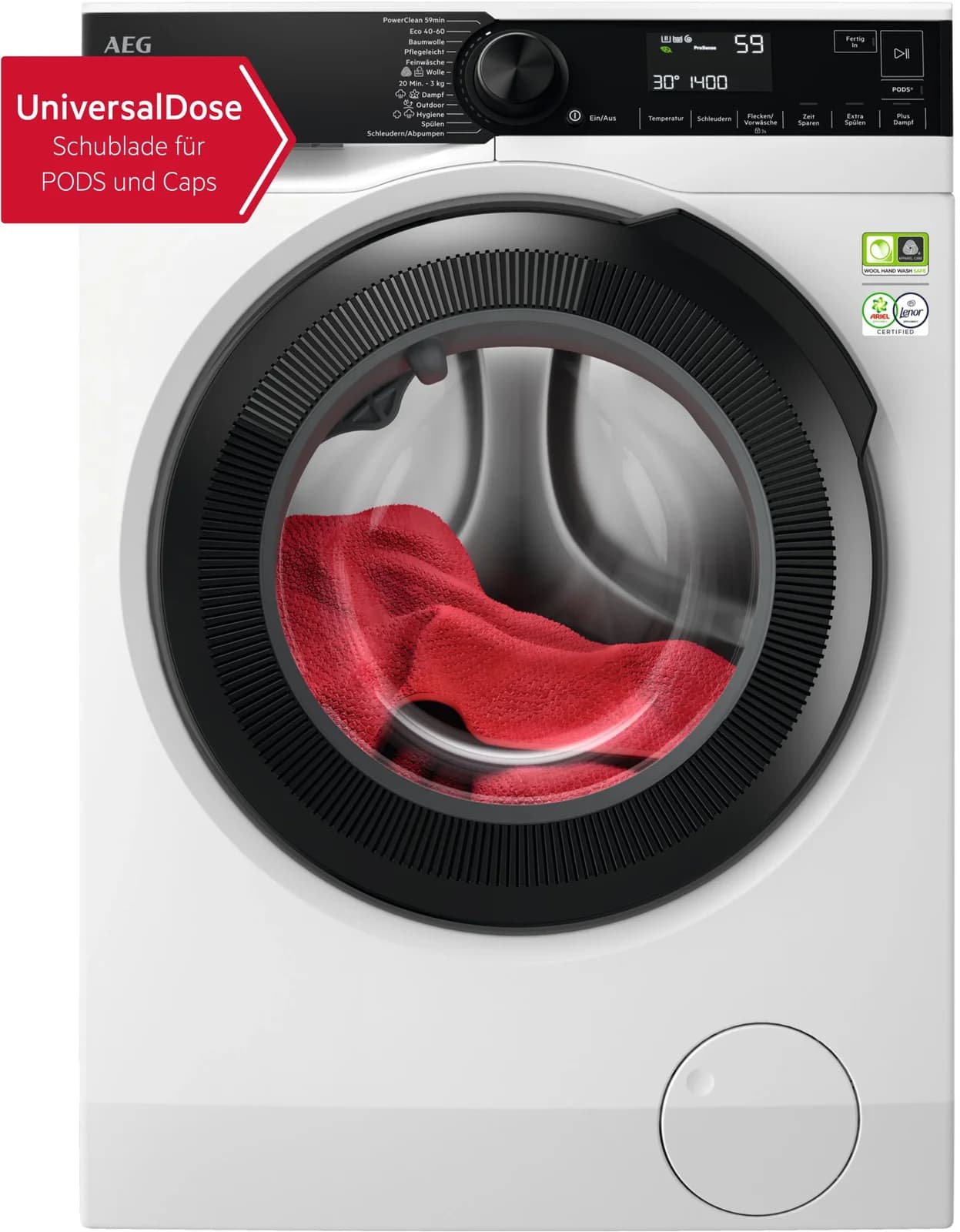 AEG Waschmaschine LR8EG75480 ProSteam Weiß