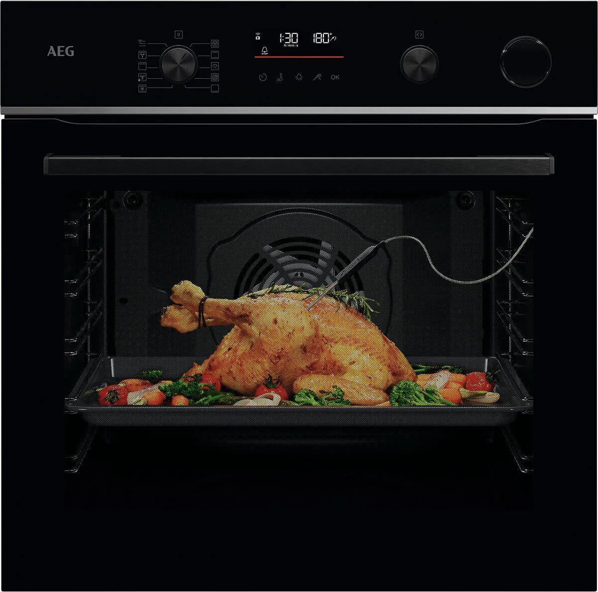 AEG Pyrolyse Backofen TR6PB50WSB Schwarz mit Dampfzugabe