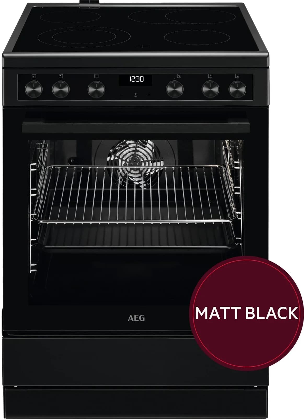 AEG Elektro-Standherd CCB6446BBB Schwarz 60cm mit 7 Programmen & Teleskopauszügen
