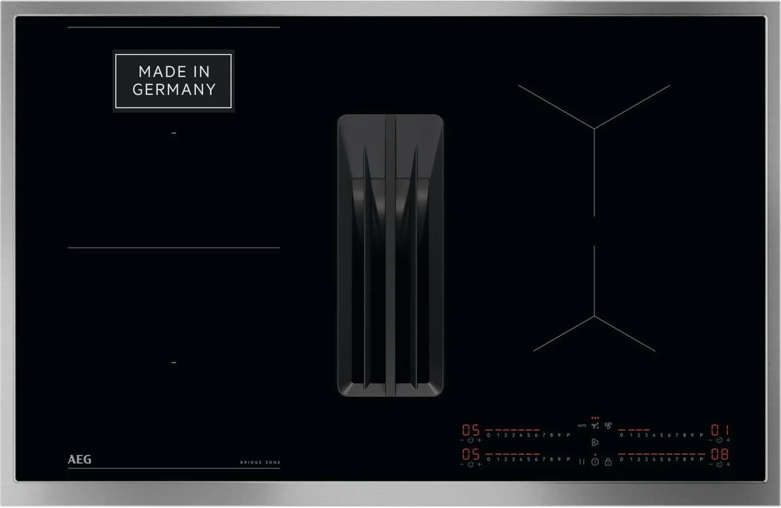AEG Kochfeld mit Dunstabzug TH84CB0FRB Induktion Schwarz
