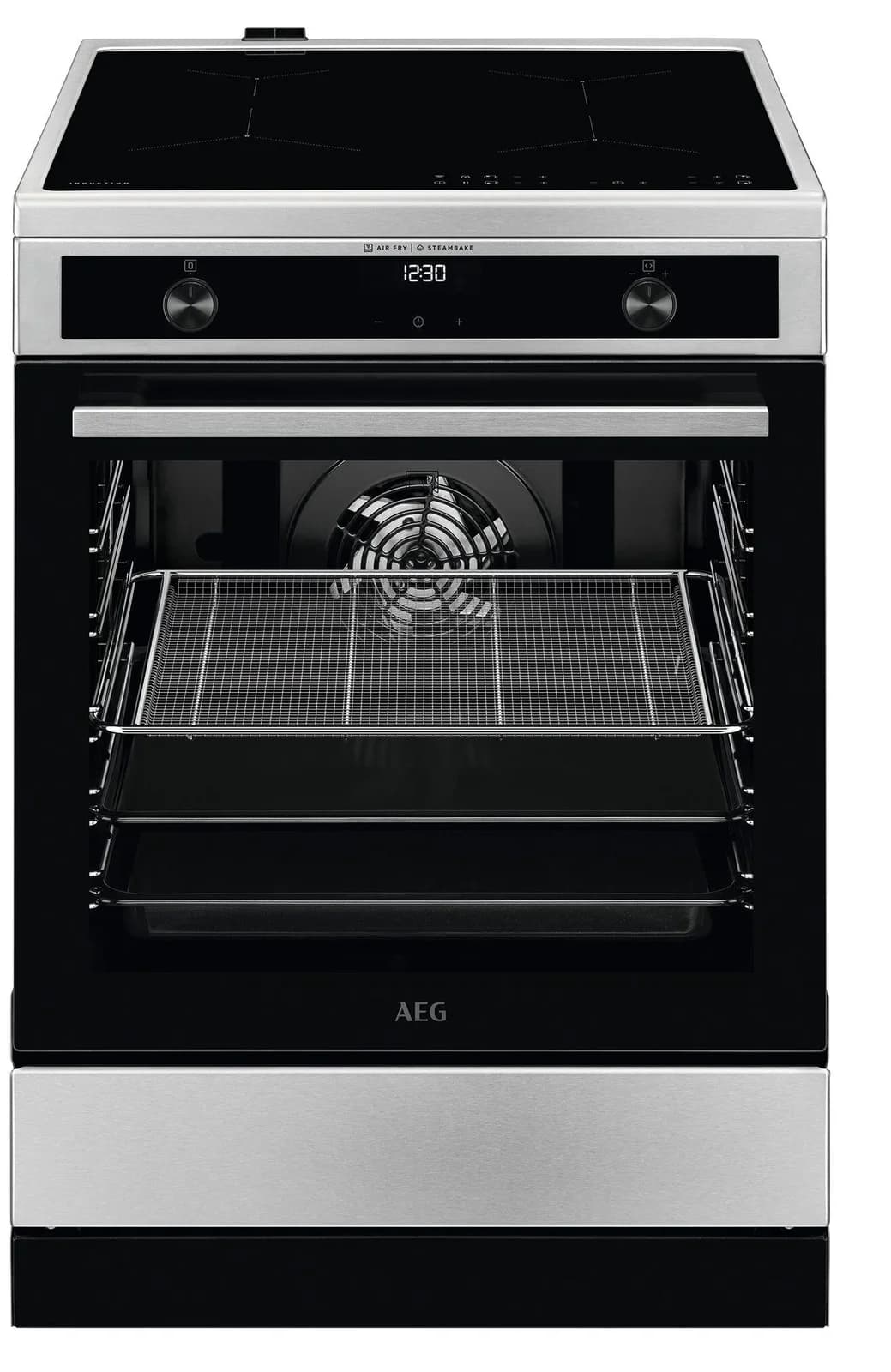AEG Induktions-Standherd CIB6643BBM Energieeffizienz A Silber