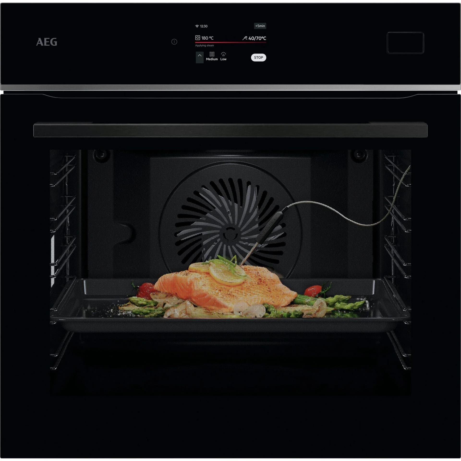 AEG Einbaubackofen TB8SB72WAB Schwarz 100% Dampfgaren