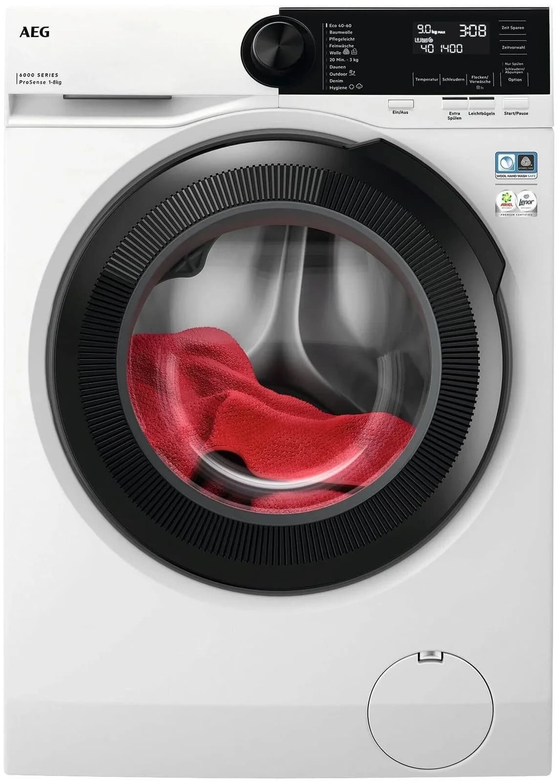 AEG Waschmaschine LR6A65480 8 kg Weiß Hygiene-Dampfprogramm