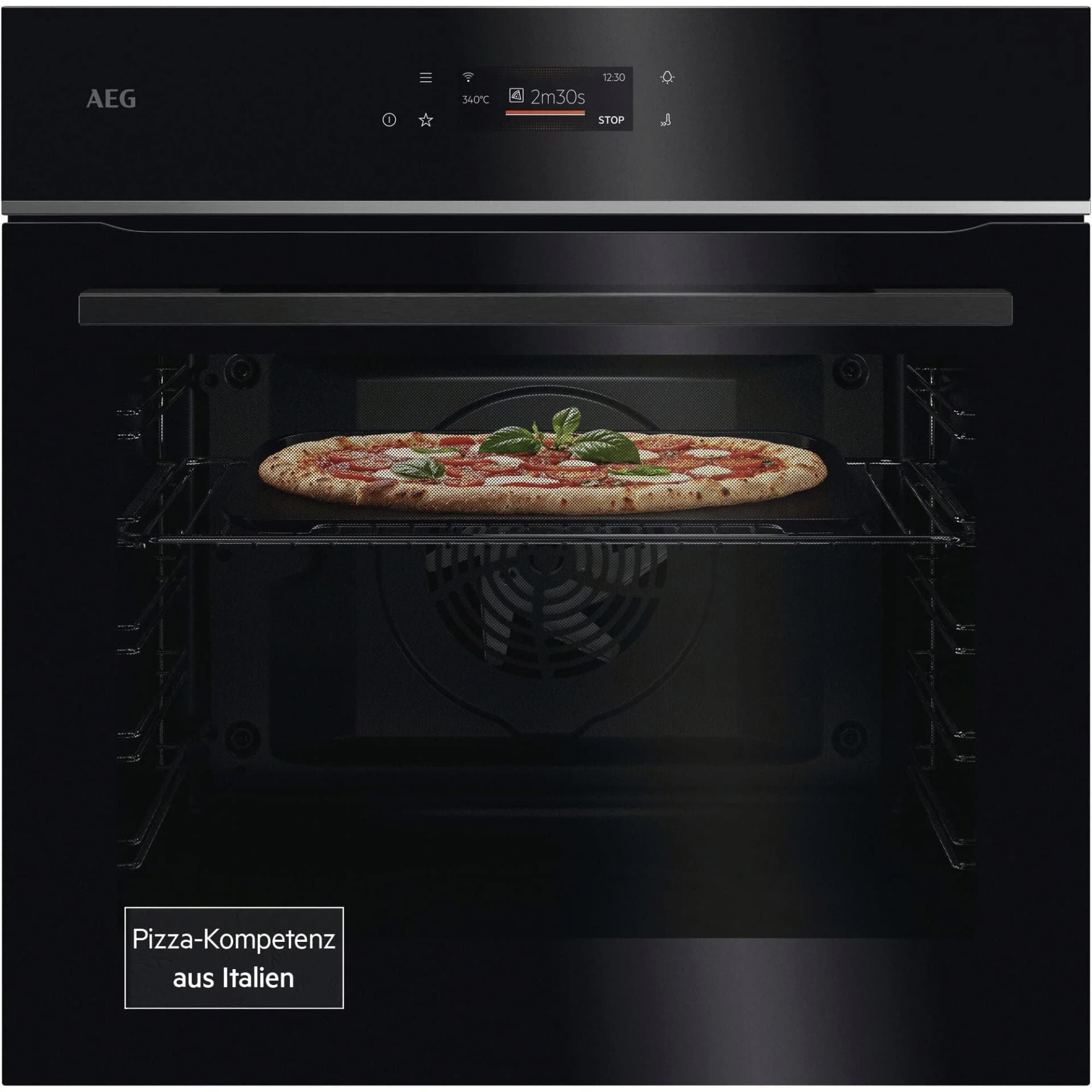 AEG Backofen TX7PB62WSB Schwarz Pyrolyse Pizza-Feature
