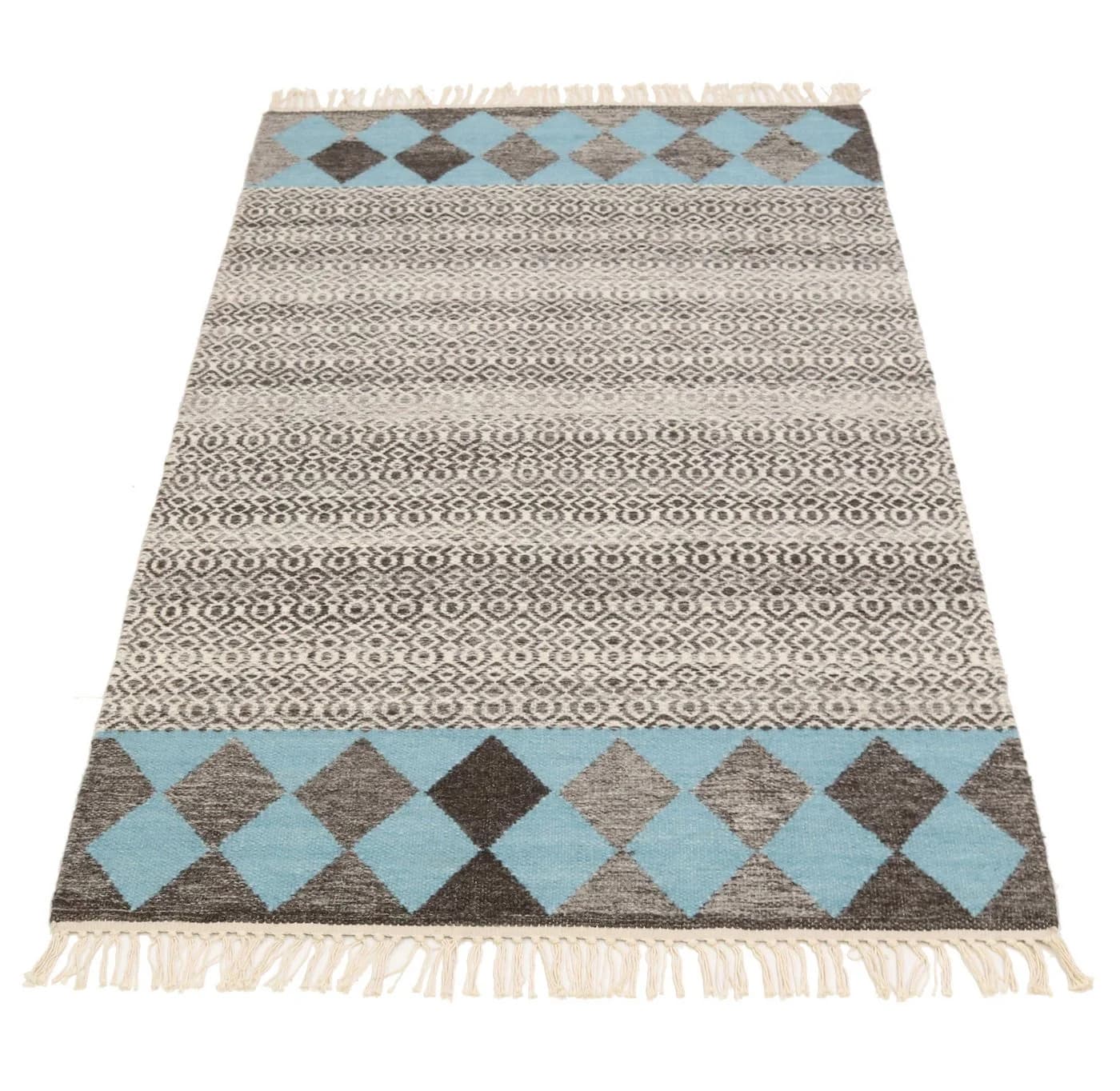 Carpet Avenue Kelim Teppich Modern Blau/Türkis/Braun - Bild 3