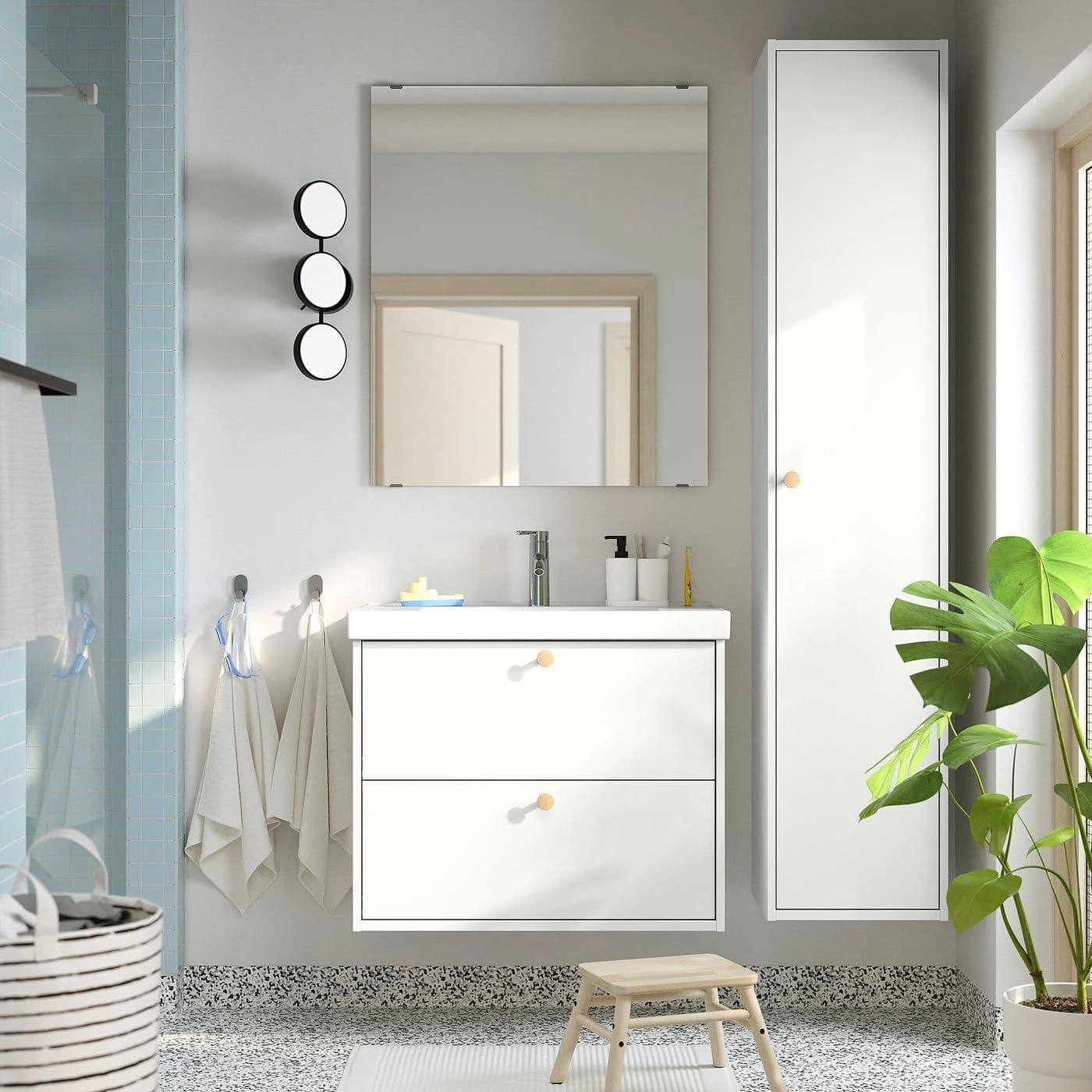 IKEA HAVBÄCK Hochschrank mit Tür Weiß