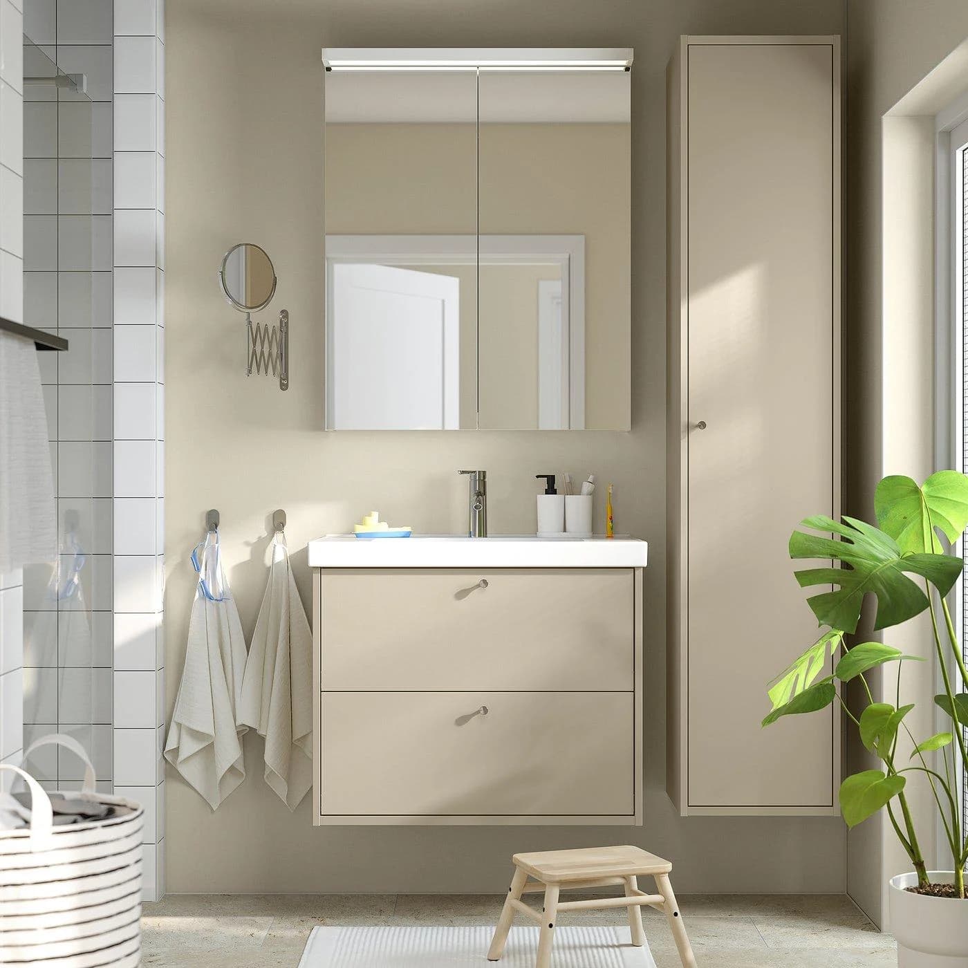 IKEA HAVBÄCK Hochschrank mit Tür Beige