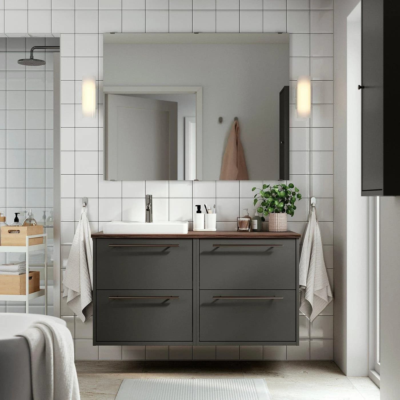 HAVBÄCK/ORRSJÖN Waschtischunterschrank mit Waschbecken