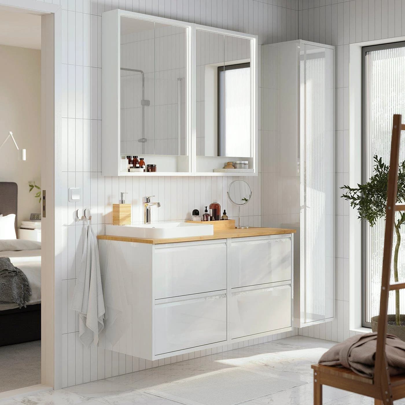 ÄNGSJÖN / BACKSJÖN Waschbeckenschrank mit Mischbatterie