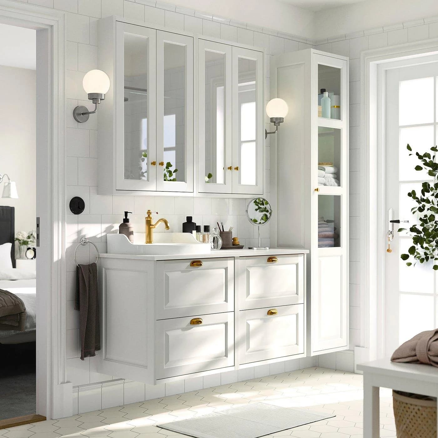 TÄNNFORSEN / RUTSJÖN Waschbeckenschrank mit Mischbatterie