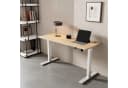 HOMAVO Höhenverstellbarer Schreibtisch mit Memory und USB-Anschlüssen Braun Bild 1