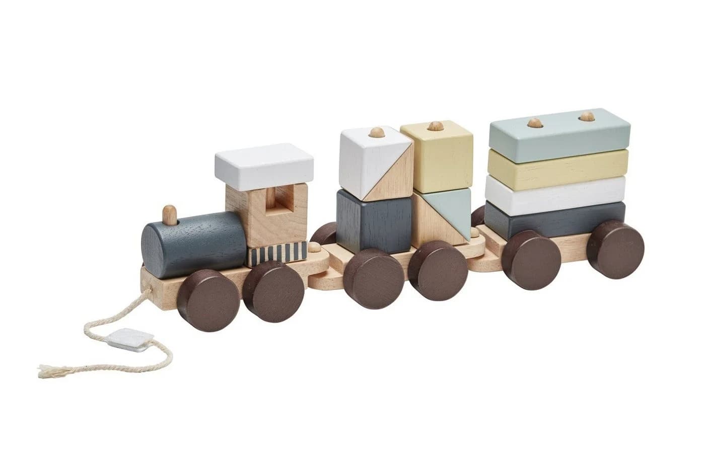 Kids Concept Nachziehtier Spielzug mit Holzklötzen Edvin Bunt - Bild 2