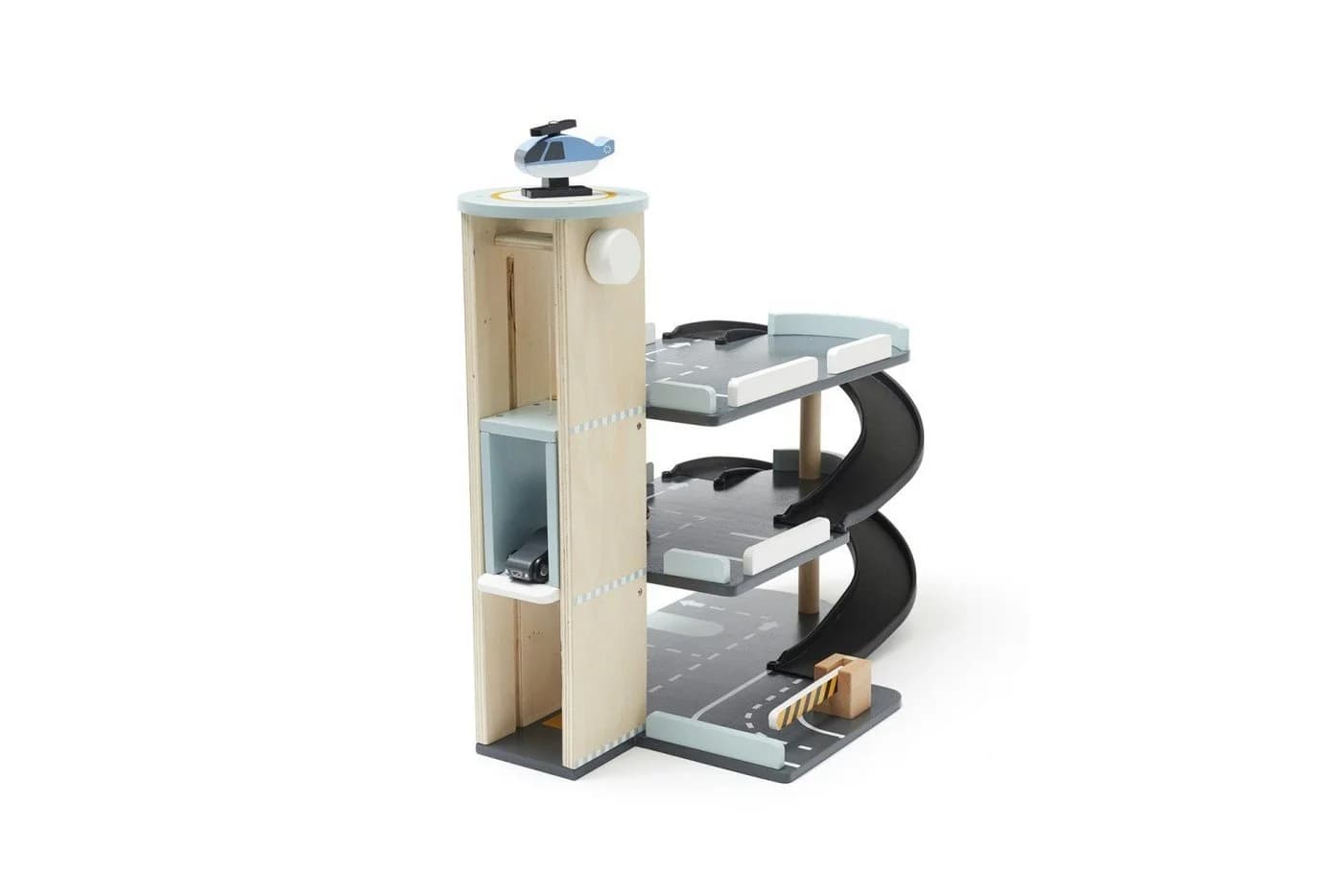 Kids Concept Spiel-Parkhaus Aiden 3-stöckig mit Aufzug und Hubschrauberlandeplatz