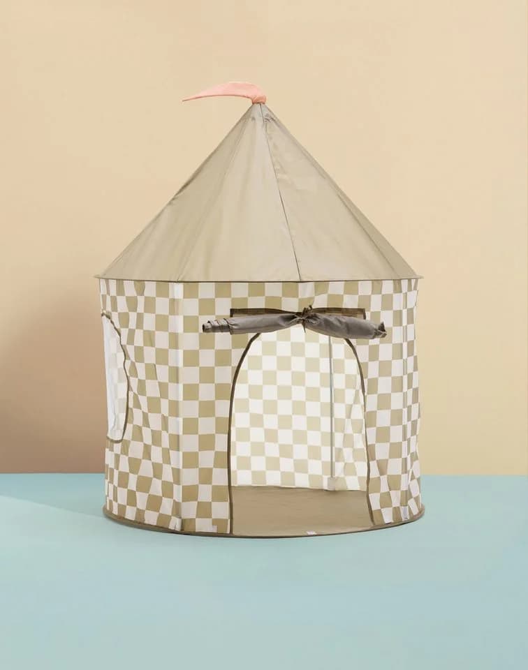 Kids Concept Spielzelt Karo khaki mit festem Boden - Bild 3