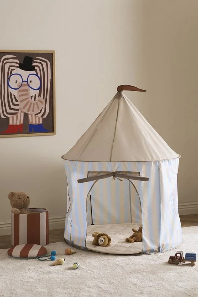 Kids Concept Spielzelt Streifen Hellblau