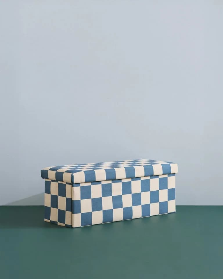 Kids Concept Sitzbank mit Stauraum Karo blau-grün - Bild 3