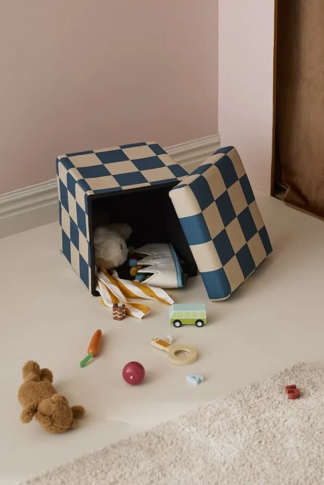 Kids Concept Sitzwürfel mit Stauraum Karo Blau/Grün - Bild 4