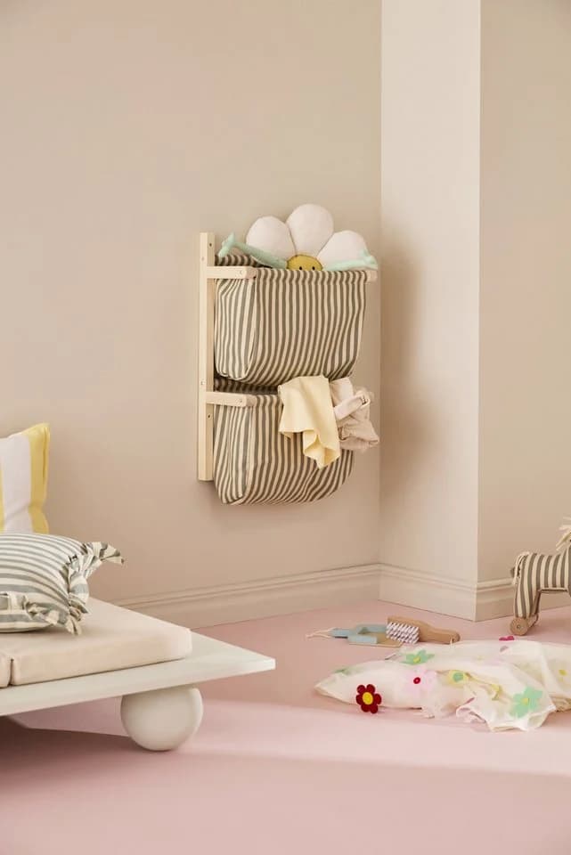 Kids Concept Wäschesortierer Wand-Organizer mit Stofftaschen Grün - Bild 3