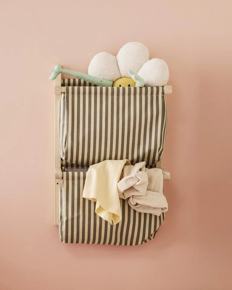 Kids Concept Wäschesortierer Wand-Organizer mit Stofftaschen Grün - Bild 5