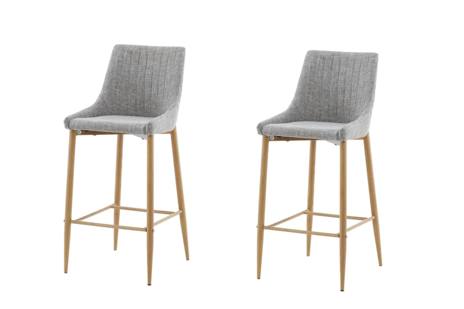 VENTURE HOME Barhocker Plaza 2er-Set Hellgrau Eichen-Optik