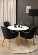Venture Home Esstisch rund weiß MDF Stahlbeine Bild 5