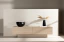 Venture Home TV-Lowboard Cuenca Whitewash/Beige Glas Bild 1