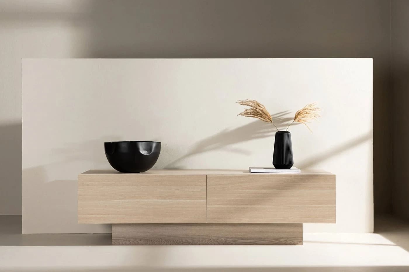 Venture Home TV-Lowboard Cuenca Whitewash/Beige Glas