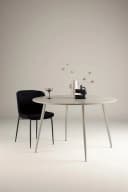 Venture Home Esstisch Plaza rund beige MDF Stahlbeine Bild 2