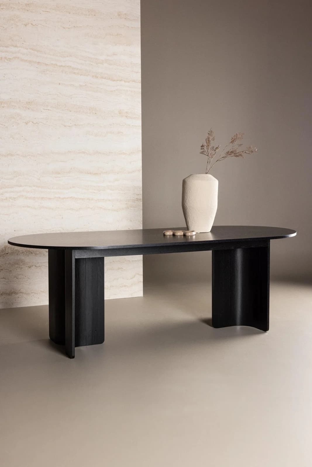 VENTURE HOME Esstisch Tyresö Oval Schwarz MDF