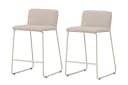 Venture Home Barhocker Bisbee 2er-Set Beige Bouclé Stahlbeine Bild 2