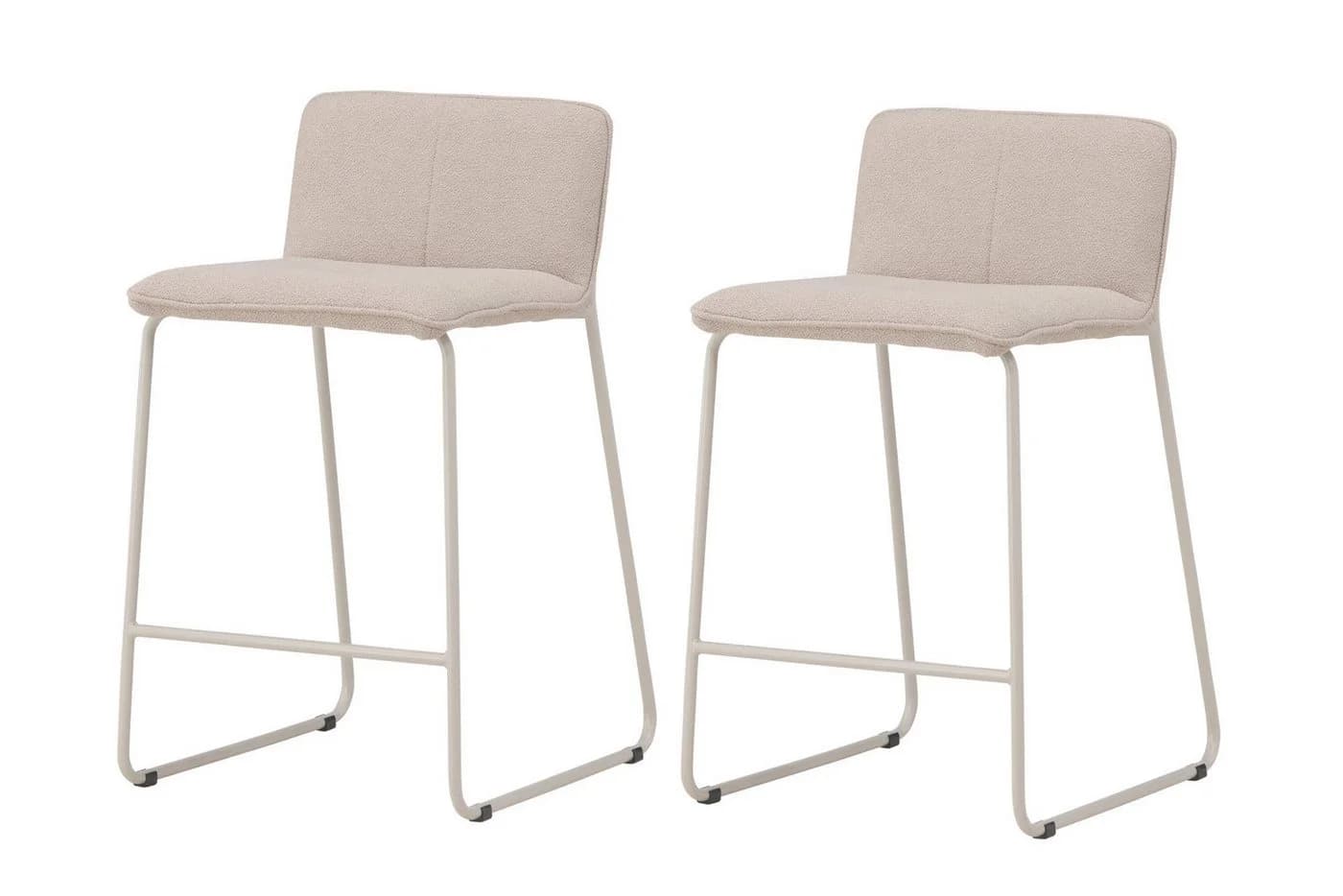 Venture Home Barhocker Bisbee 2er-Set Beige Bouclé Stahlbeine - Bild 2