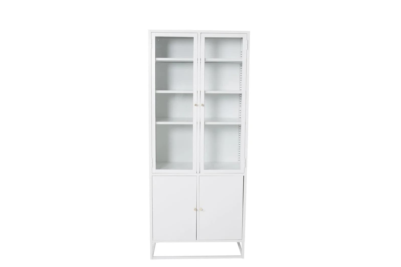 VENTURE HOME Vitrine Bakal Stahl Glastüren Weiß