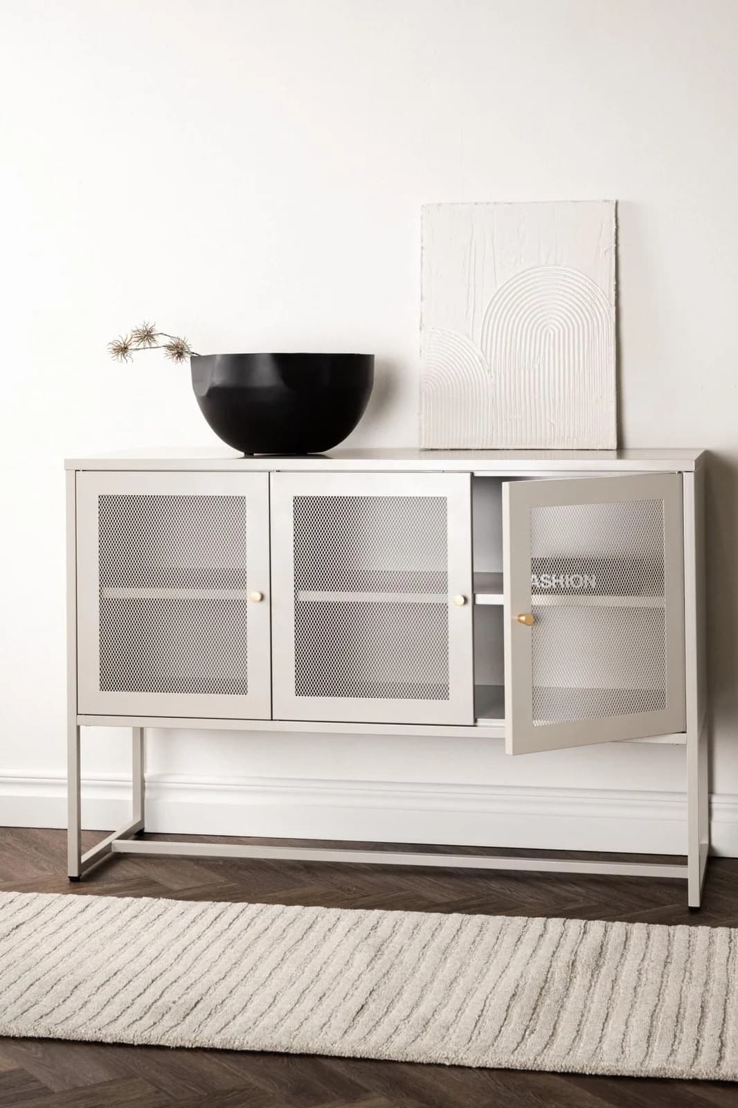 VENTURE HOME Sideboard Malla Beige Stahl Industrial Design