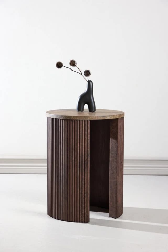 Venture Home Beistelltisch rund MDF Braun Bristol Serie - Bild 2