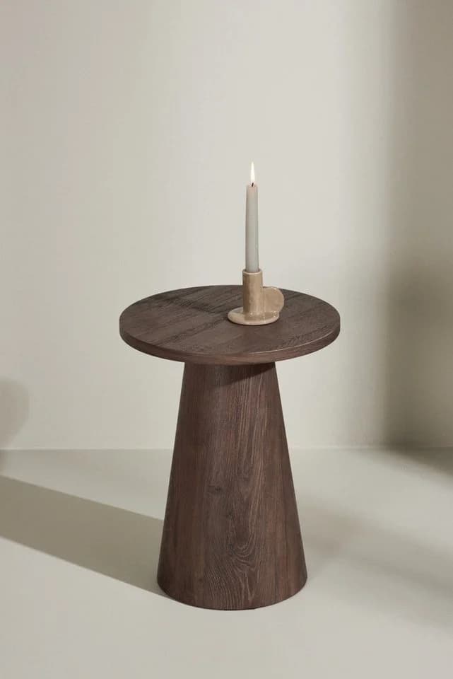 VENTURE HOME Beistelltisch Lanzo Mokka Rund Holz - Bild 2