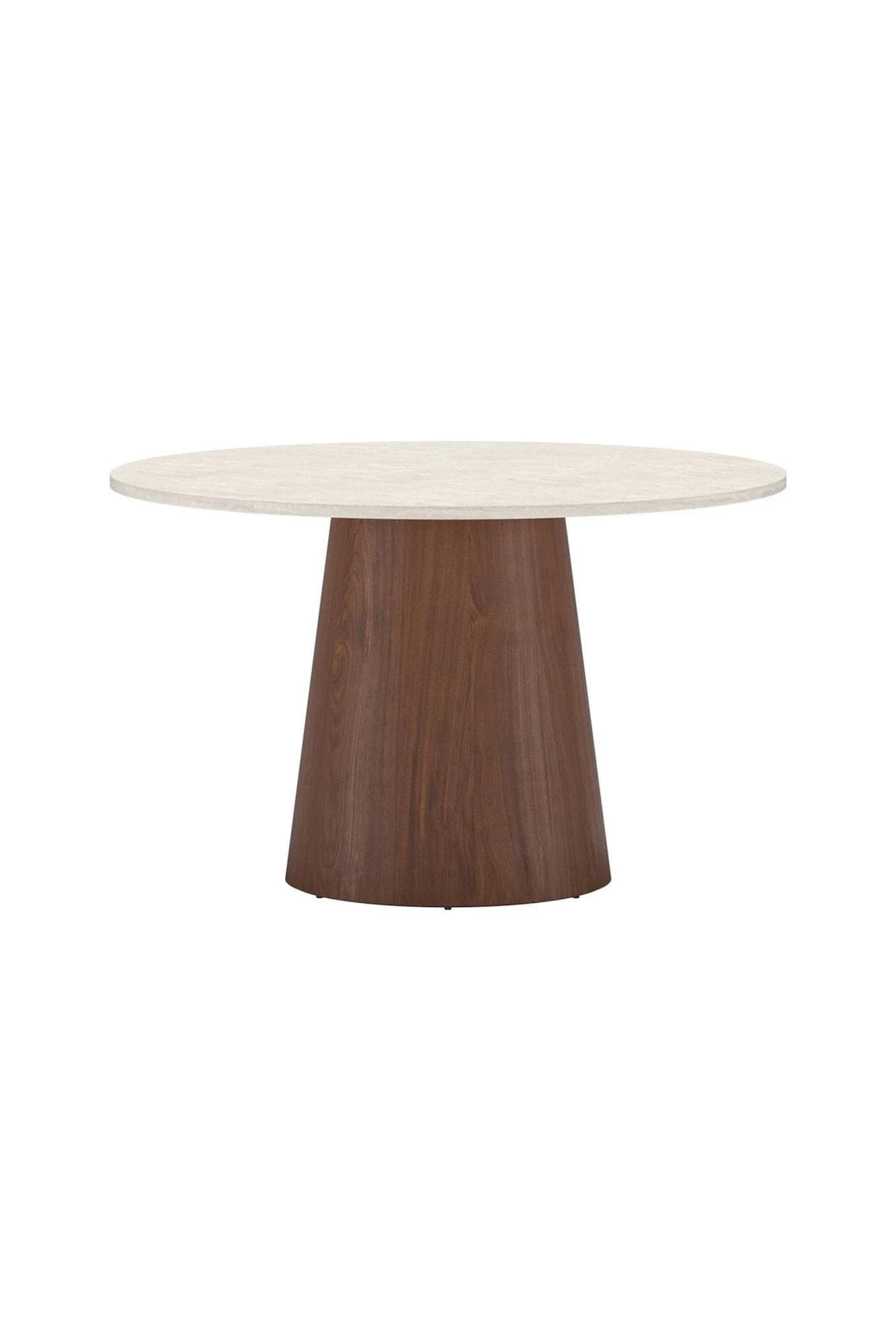 Venture Home Esstisch Lanzo Rund Beige Natur Dunkel Säulengestell