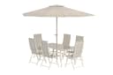 Venture Home Brekki 7-tlg. Gartenset Beige mit Tisch und Sonnenschirm Bild 3