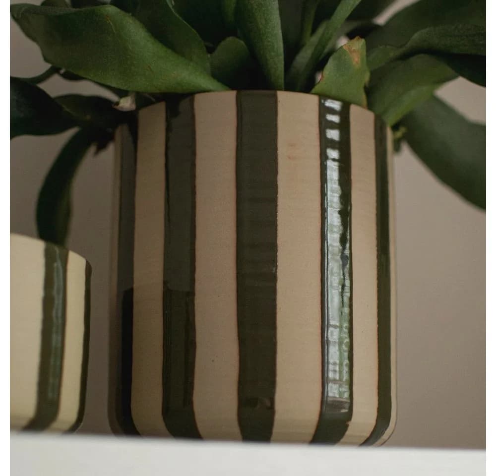 DBKD Dekoobjekt Schale Line - stripe grün Keramik - Bild 5